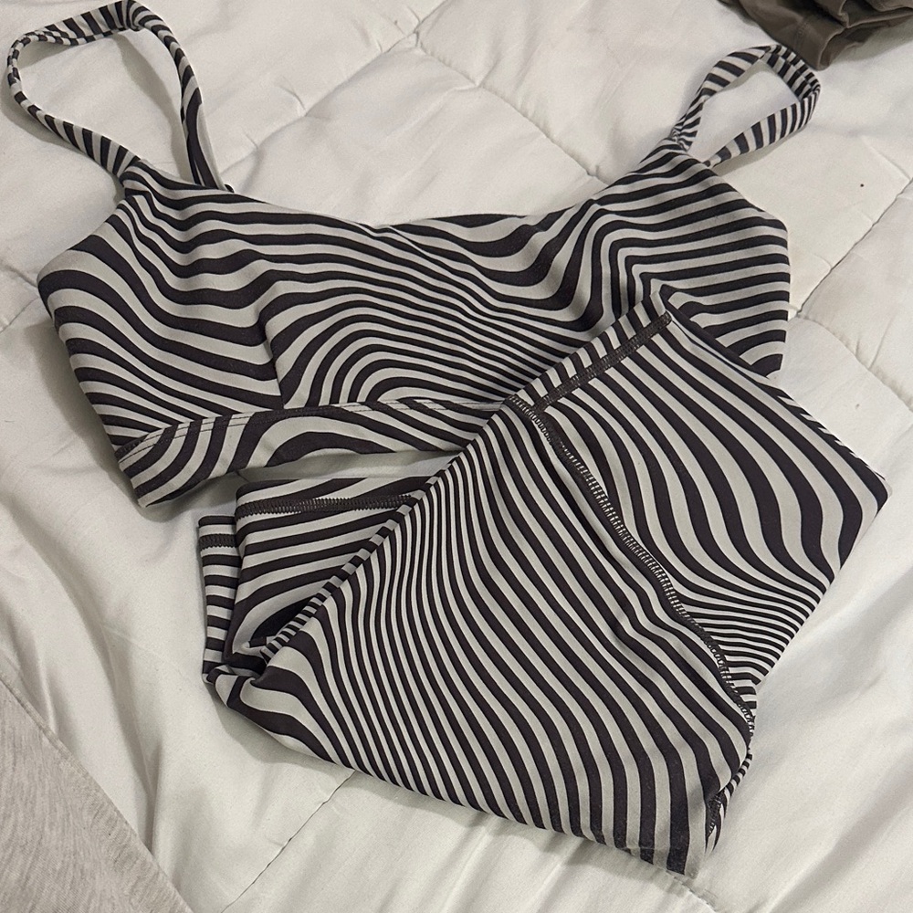 Striped Athletic Shorts and Top Set